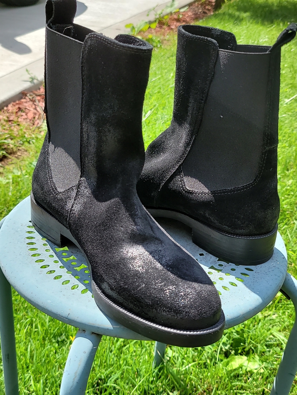 Emanuelle Crasto Made In IyaBlack Suede Chelsea Boots - Women Slip-On Ankle Boot